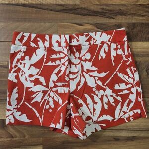 Trina Turk Printed Leaf Shorts Red/Orange Size M